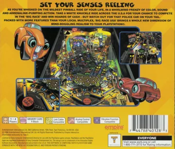 Pro Pinball - Big Race USA (US) box cover back